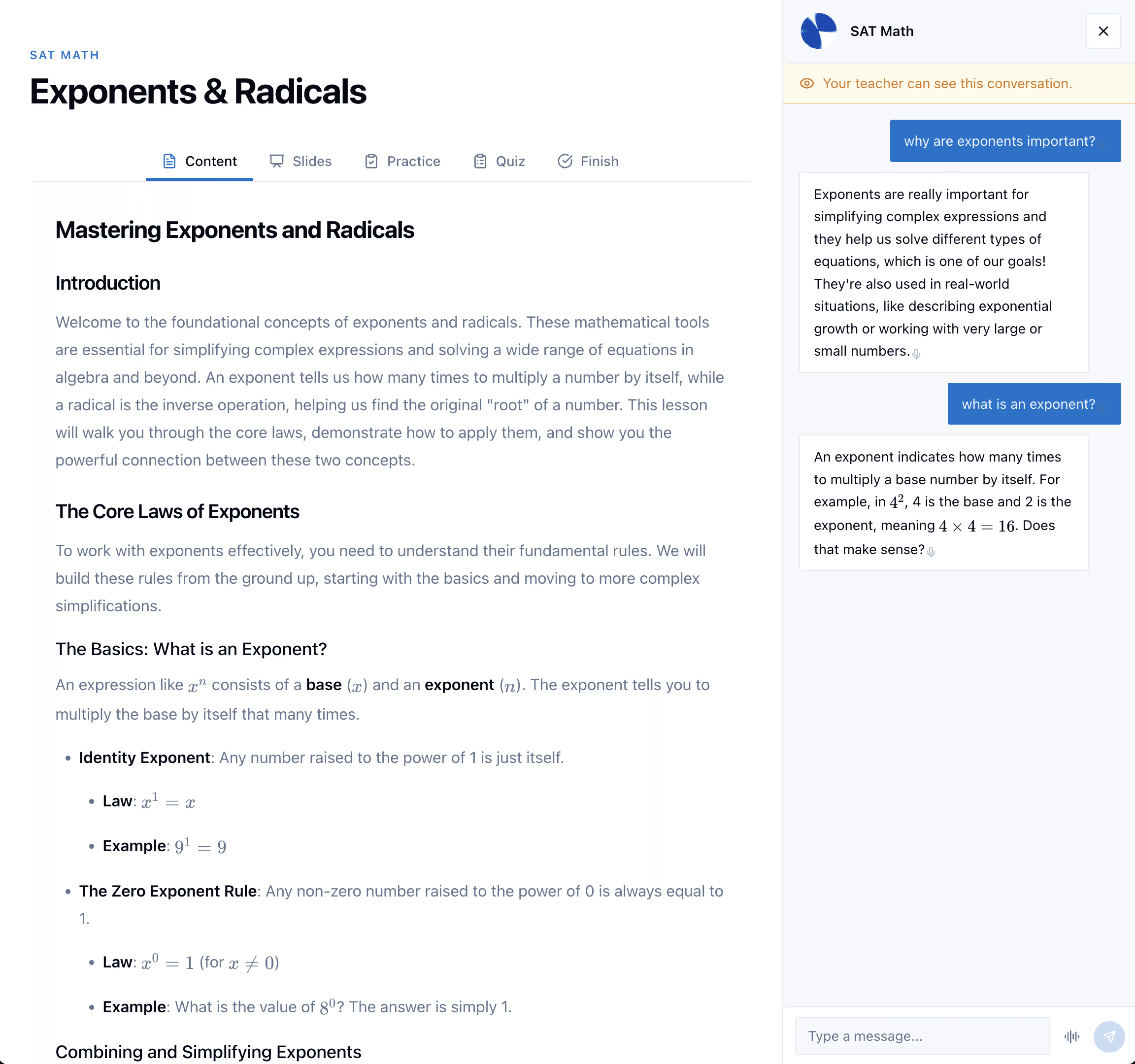 Checkfu AI tutor session with the animated orb and live transcript